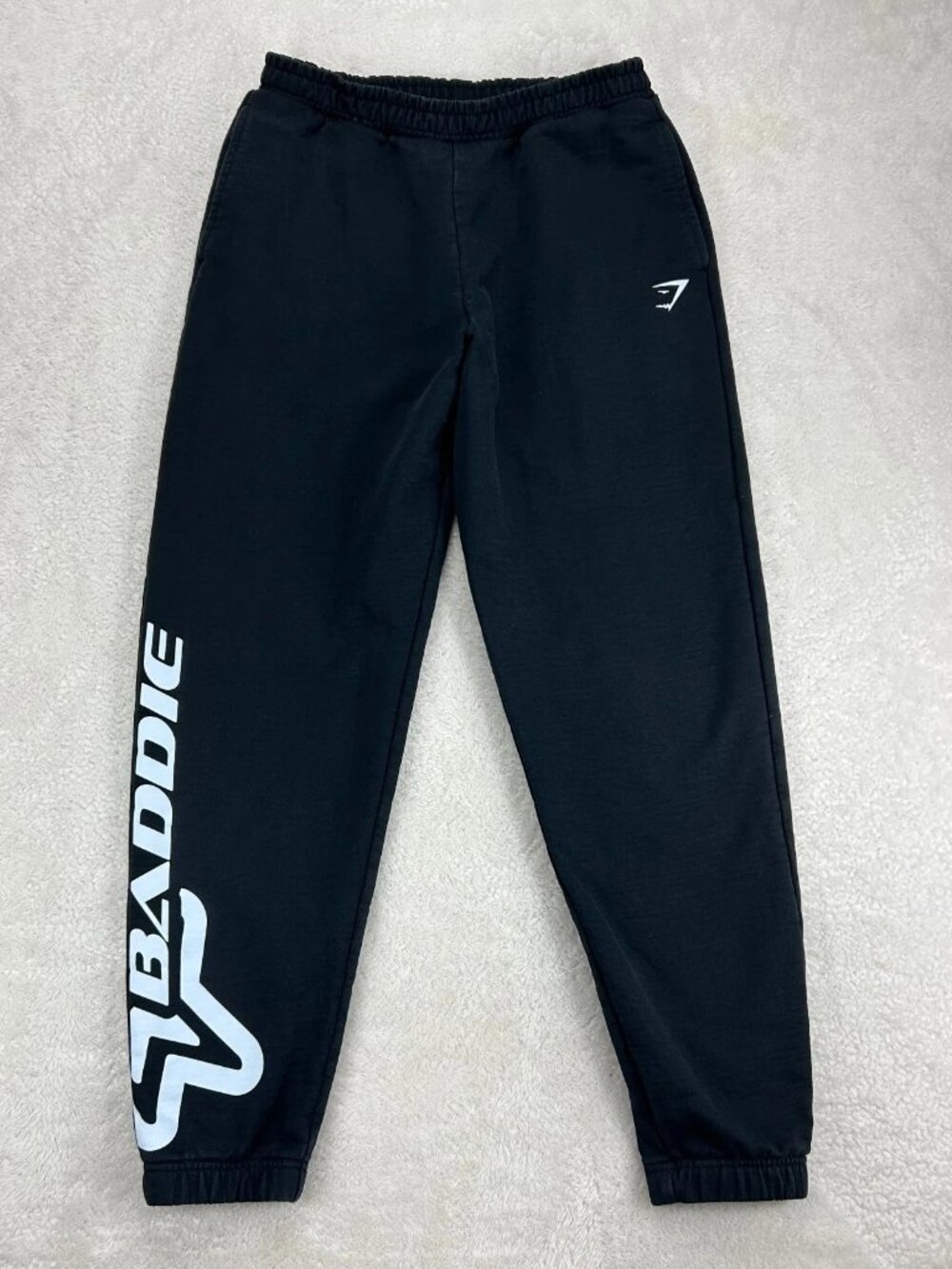 Gymshark‎ Training Fleece Jogger Pants Unisex S Black Lifting Graphic Activewear